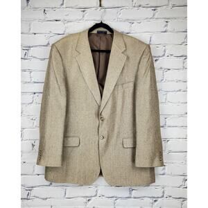 Haspel Blazer Mens 44R 100% Silk Tweed Sport Coat 2 Button Casual Professional